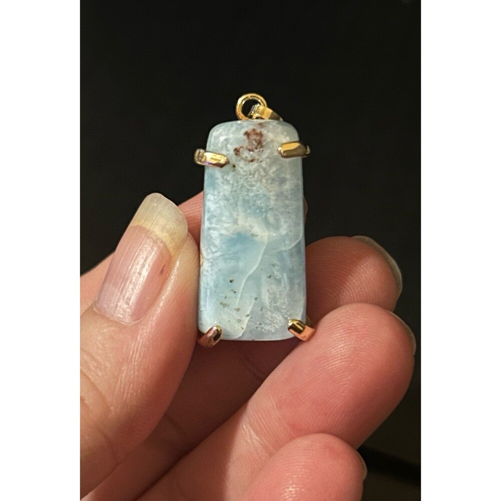 Genuine Larimar Rectangular Pendant